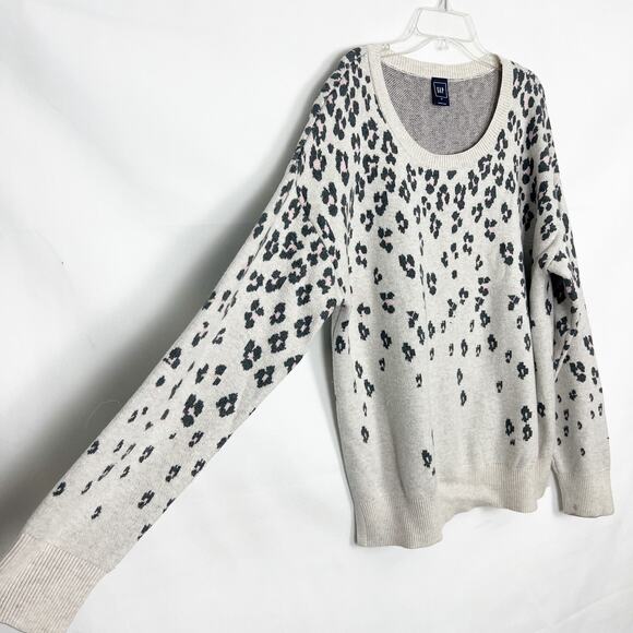 Gap Merino Extra Fine Wool Blend Animal Print Pullover Knit Sweater Size XL - Picture 5 of 11